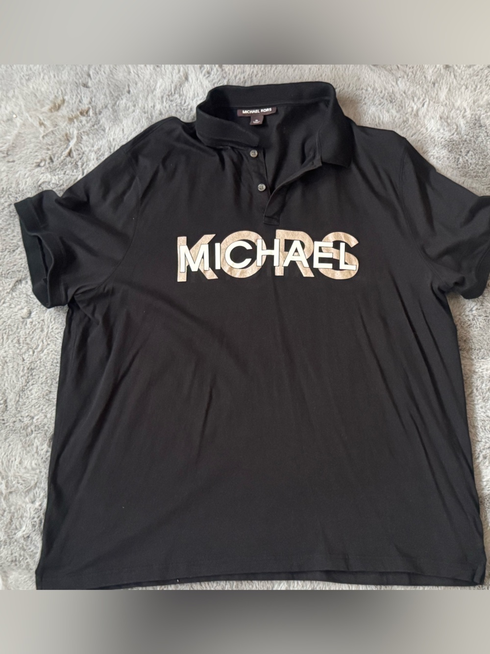 Michael Kors Black Polo with Metallic Logo